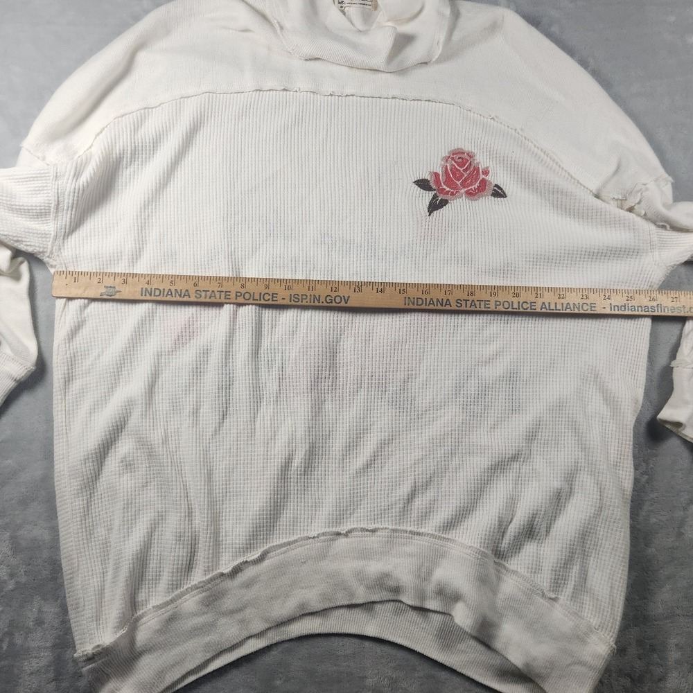 NWOT Free People‎ We The Free Spanish Rose Waffle Long Sleeve Shirt Ivory M - Picture 9 of 9